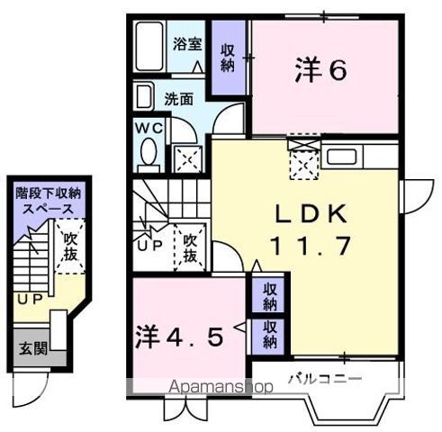 ＪＲ東海道本線 菊川駅 徒歩17分 2階建 築24年の間取り写真
