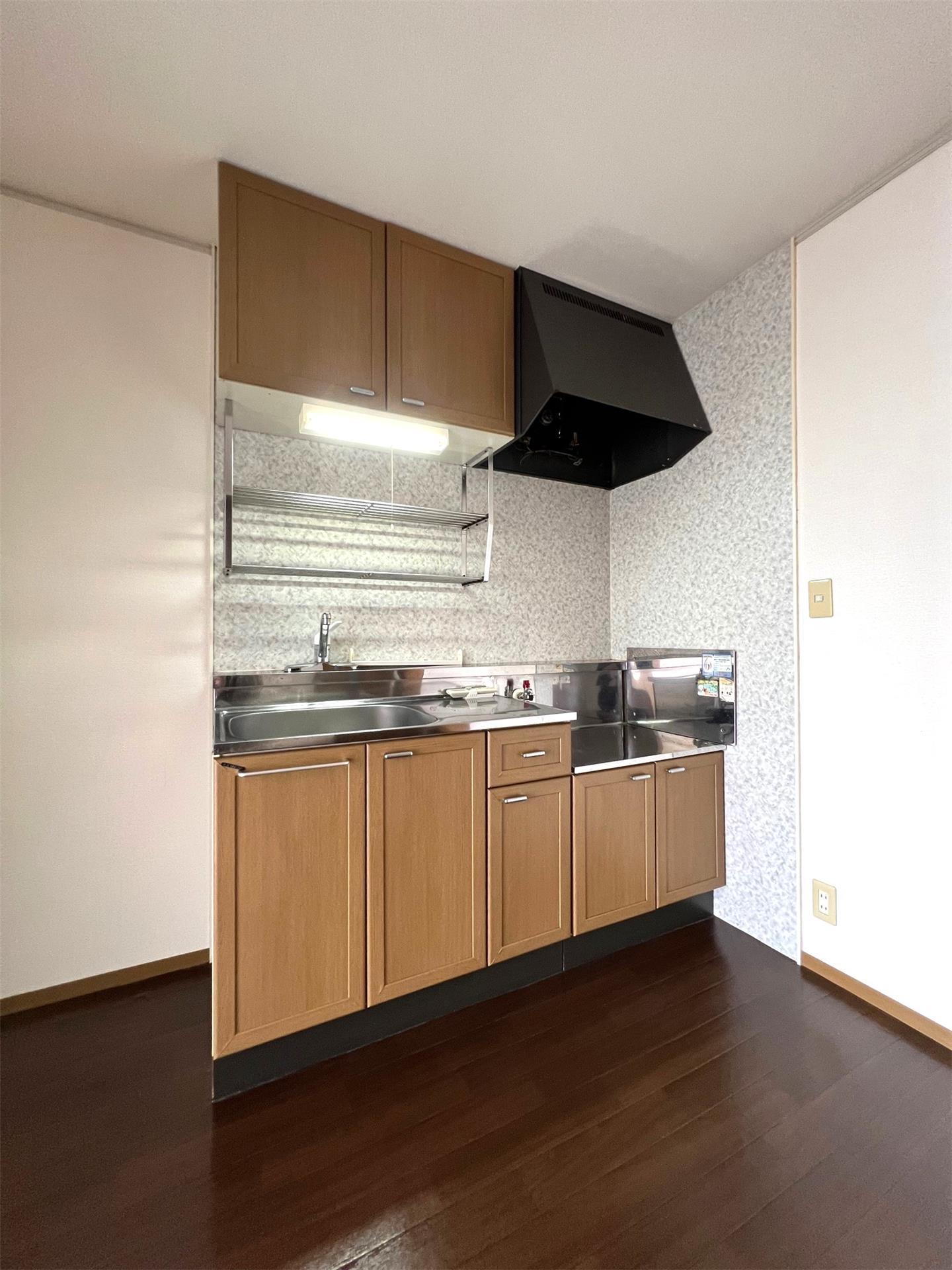 キッチン　ガスコンロが設置できます。