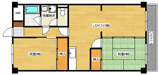 広島市西区井口台のマンションの間取り