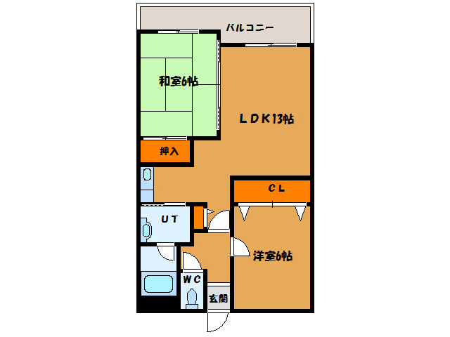 函館市湯浜町のアパートの間取り