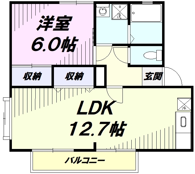 入間市扇台のアパートの間取り