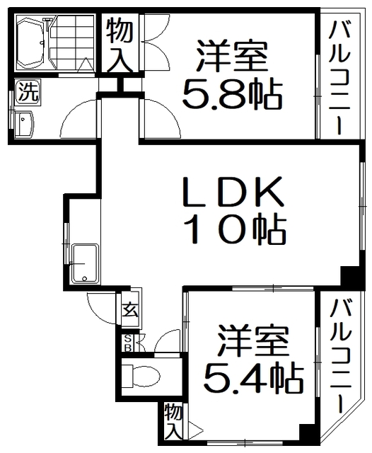 RHYTHM香里園の間取り