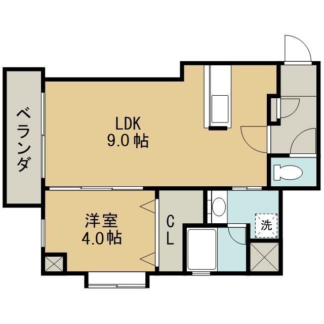 鹿児島市下荒田のマンションの間取り