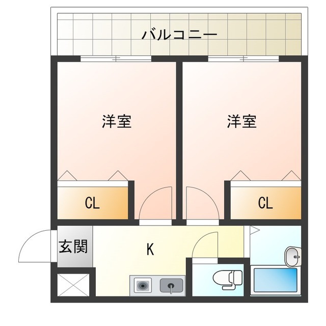 大阪市此花区伝法のマンションの間取り