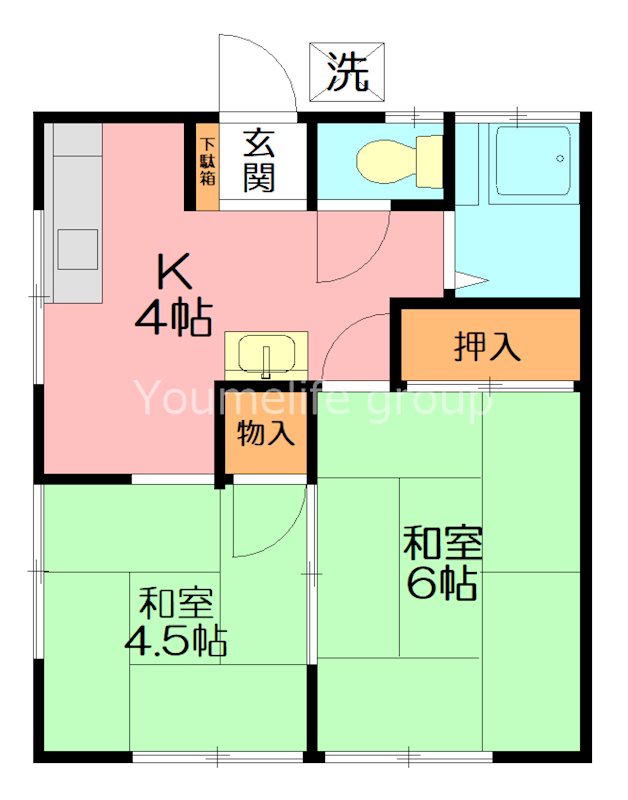 小田原市久野のアパートの間取り