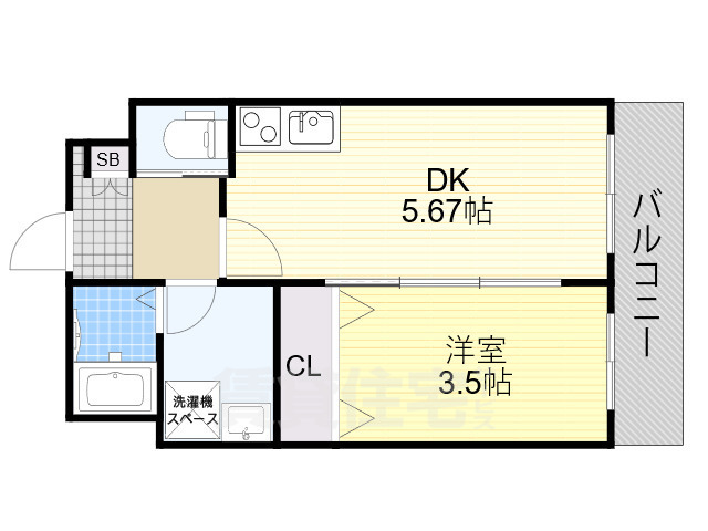 大阪市住吉区遠里小野のマンションの間取り