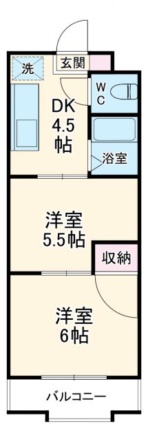 磐田市上大之郷のマンションの間取り