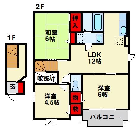 アンソレイエ南山手 D棟の間取り