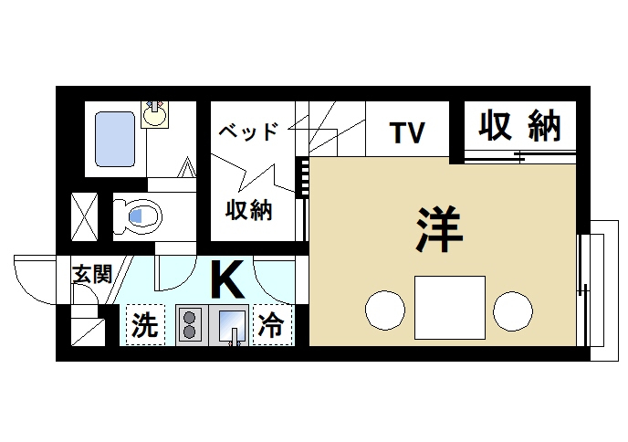 生駒市東菜畑のアパートの間取り