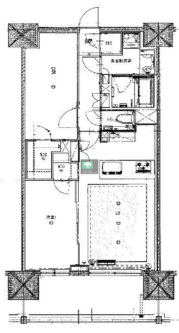 新宿区新宿のマンションの間取り