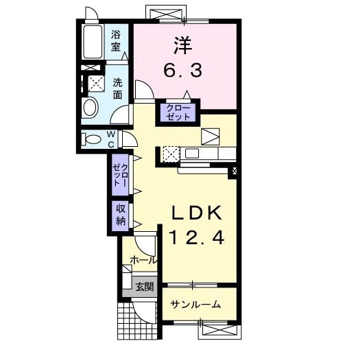 ベル　イリーデIの間取り