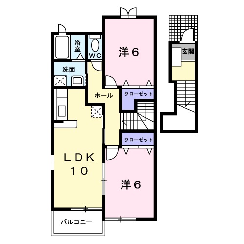 阿賀野市若葉町のアパートの間取り