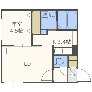 札幌市豊平区美園六条のマンションの間取り