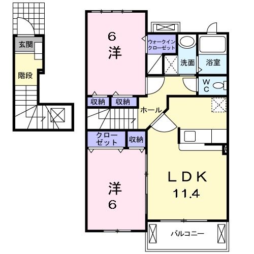 リシェコリーヌＤの間取り