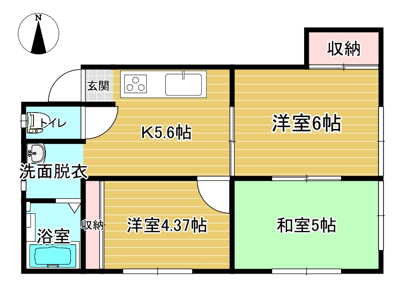 東御市加沢のアパートの間取り