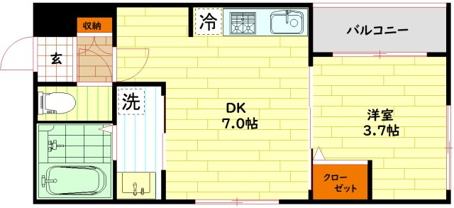 大阪市旭区中宮のアパートの間取り