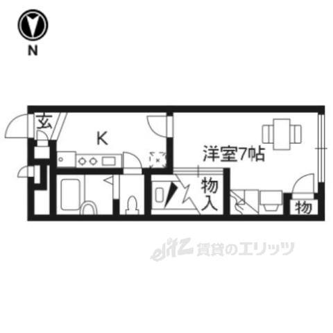 長岡京市調子のアパートの間取り