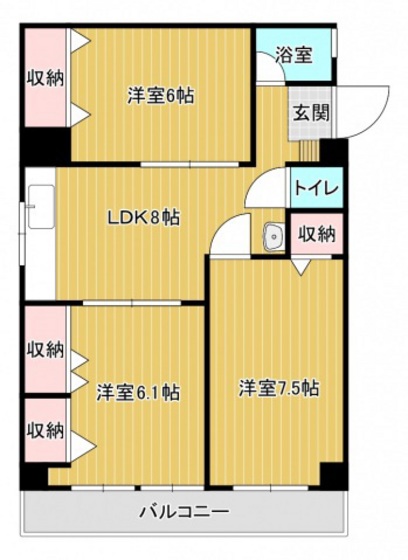 広島市中区舟入本町のマンションの間取り