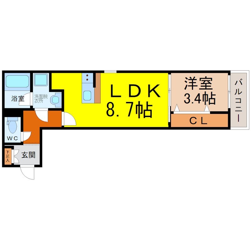 名古屋市中川区中野本町のアパートの間取り