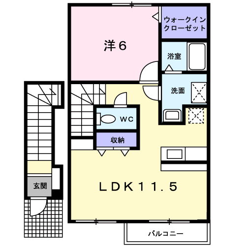 瀬戸内市長船町土師のアパートの間取り