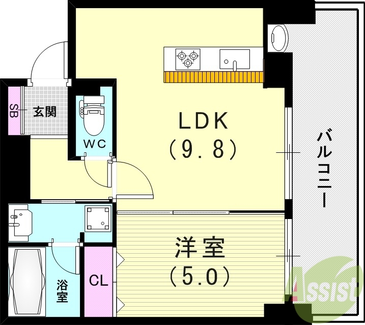 アスタピア新長田エスタプレシオスの間取り