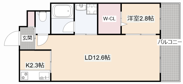 高槻市上牧北駅前町のマンションの間取り