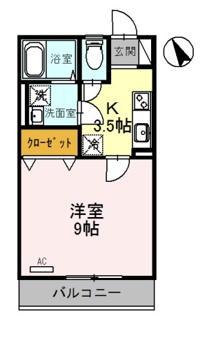 湖南市岩根中央のアパートの間取り