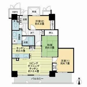 仙台市太白区長町のマンションの間取り