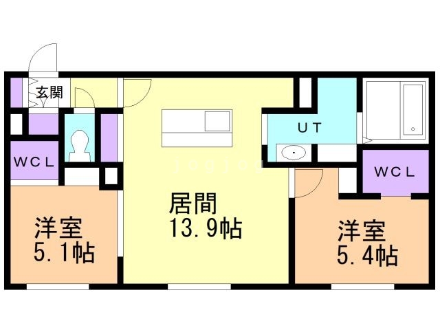 札幌市西区宮の沢三条のマンションの間取り