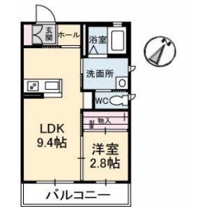 下関市生野町のアパートの間取り