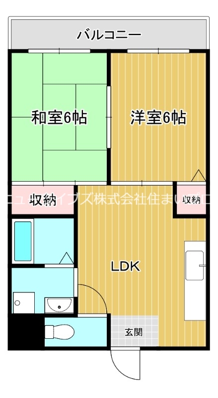 門真市北岸和田のマンションの間取り