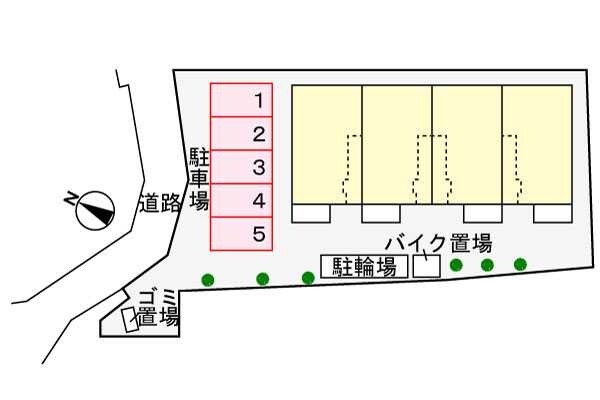 【堺市中区土師町のアパートの駐車場】