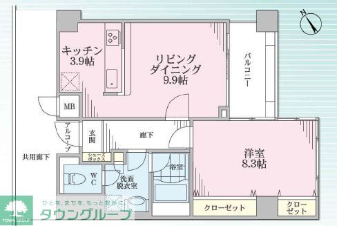 【藤沢市鵠沼花沢町のマンションの間取り】