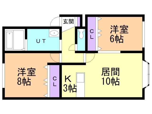 札幌市北区屯田九条のアパートの間取り