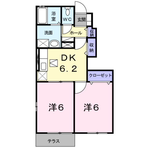 ルークス　勇峰Ｂの間取り