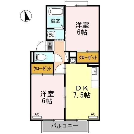 高松市屋島西町のアパートの間取り