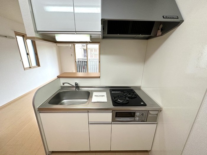 キッチン　2口ガスコンロ付きのカウンターキッチンです