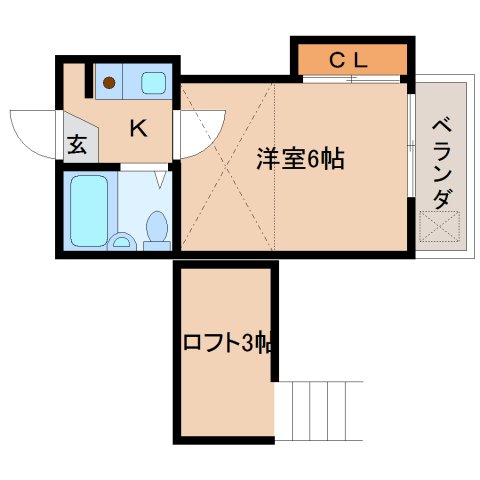 近鉄奈良線 近鉄奈良駅 徒歩9分 2階建 築32年の間取り写真