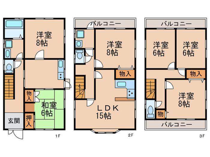 西野戸建の間取り写真