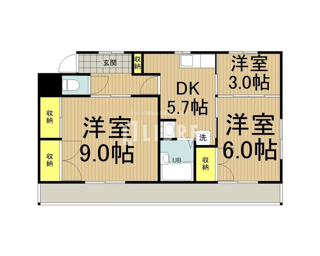 ＪＲ中央線 立川駅 徒歩14分 4階建 築37年の間取り写真