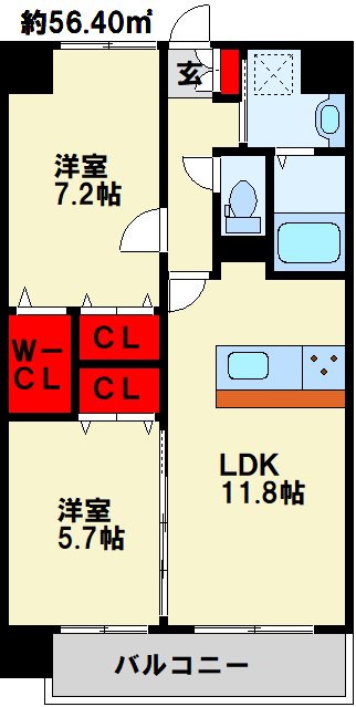 ＪＲ鹿児島本線 門司港駅 徒歩26分 10階建 築9年の間取り写真