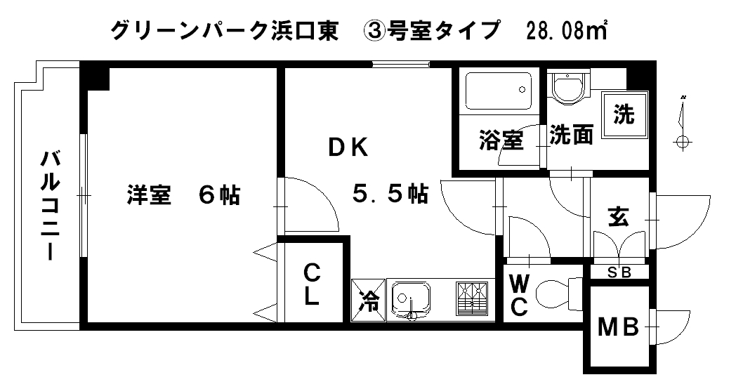グリーンパーク浜口東の間取り写真