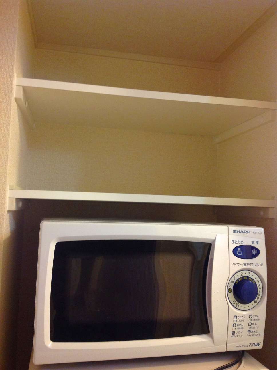 その他設備　電子レンジ付き。便利な造り棚もございます。