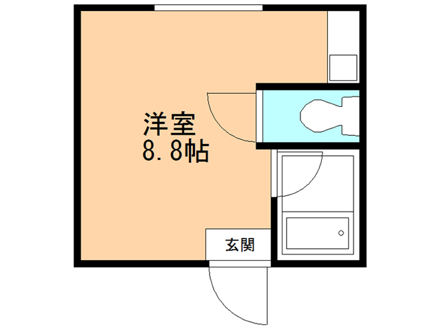 函館市白鳥町のアパートの間取り