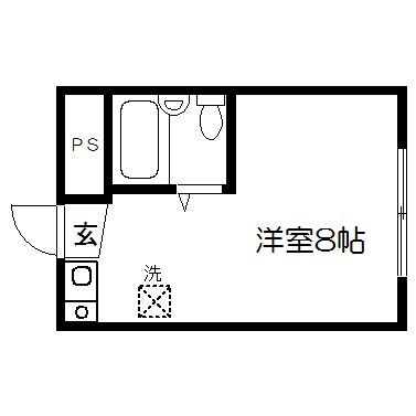 京都市北区大北山鏡石町のマンションの間取り