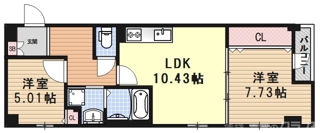 二条城東レジデンスの間取り