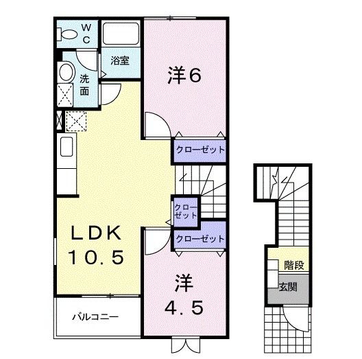 【日立市折笠町のアパートの間取り】