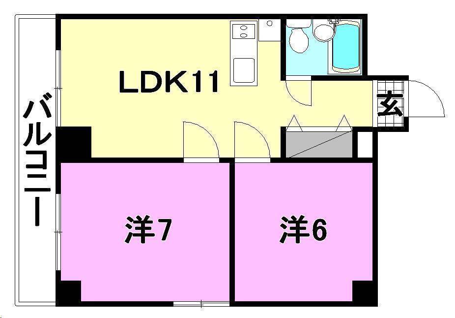 松山市勝山町のマンションの間取り