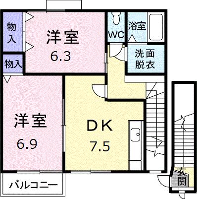 ヴィラ　桜Ｂの間取り