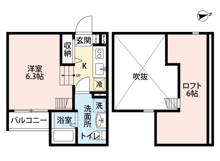 堺市西区浜寺石津町中のアパートの間取り